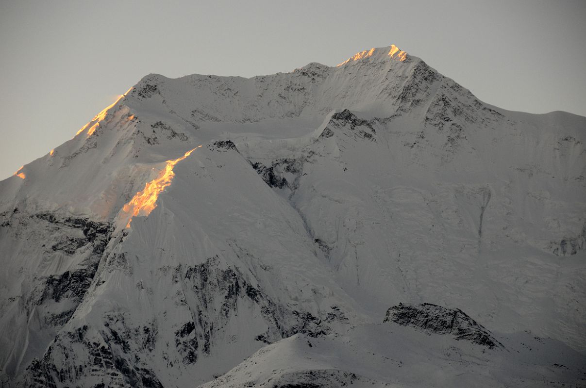 07 Annapurna II Summit Close Up At Sunrise From Waterfall Camp On The Way To Chulu Far East 